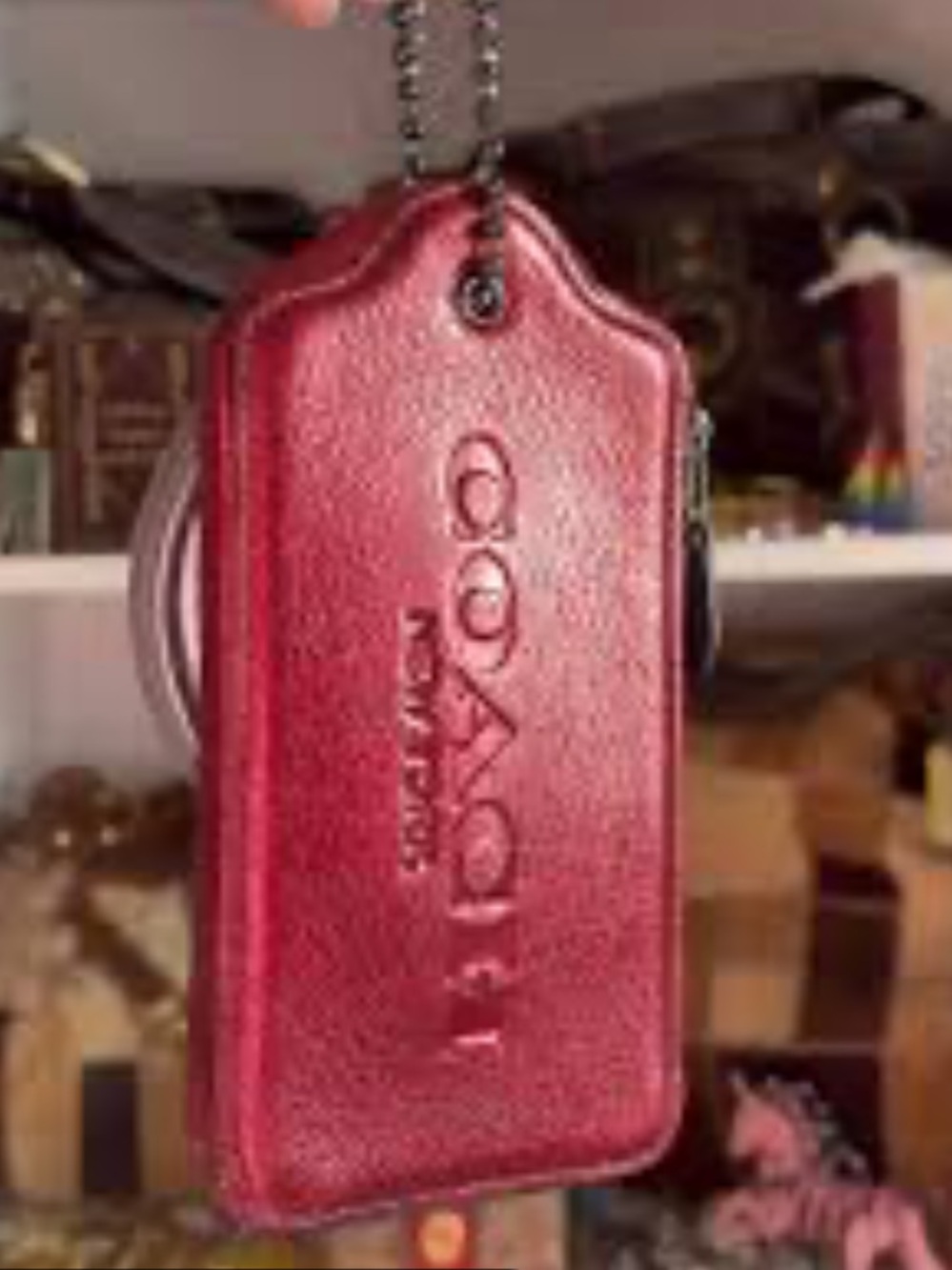 Coach Metallic Red XL Jumbo Hangtag Wristlet  NWT - Picture 3 of 5